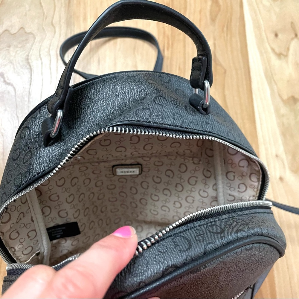 Guess Black Mini-Backpack Purse PVC - Picture 4 of 6